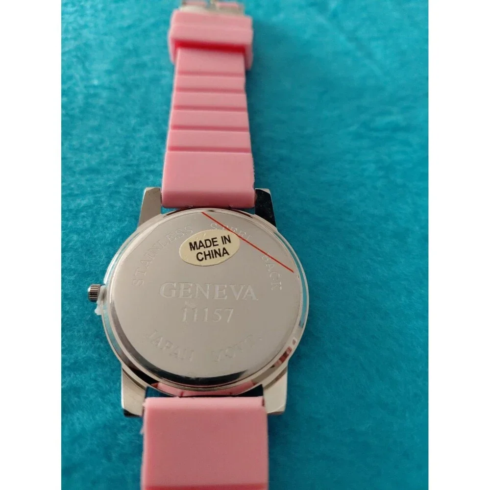 Geneva Light Pink Retro Back Womens Watch